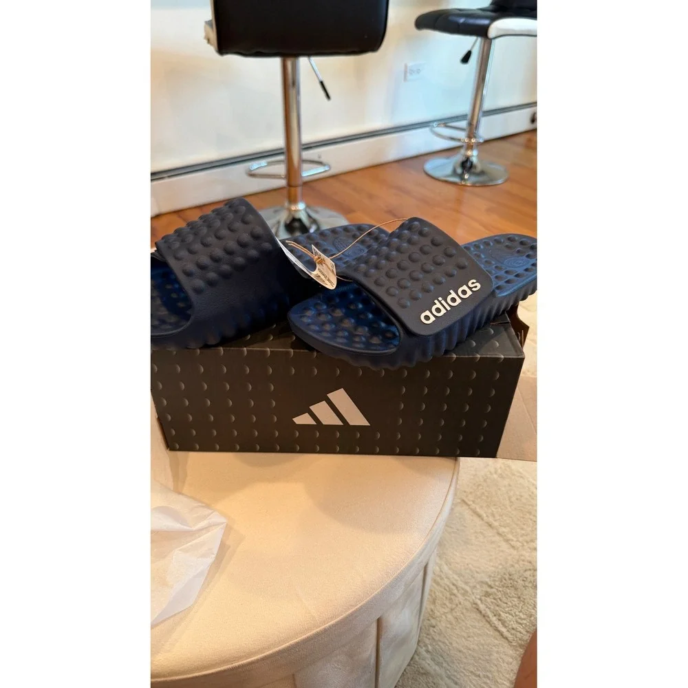Adidas Adissage 360REC Navy Blue Massage‎ Slides Mens 9 Womens 10 Sandals NIB